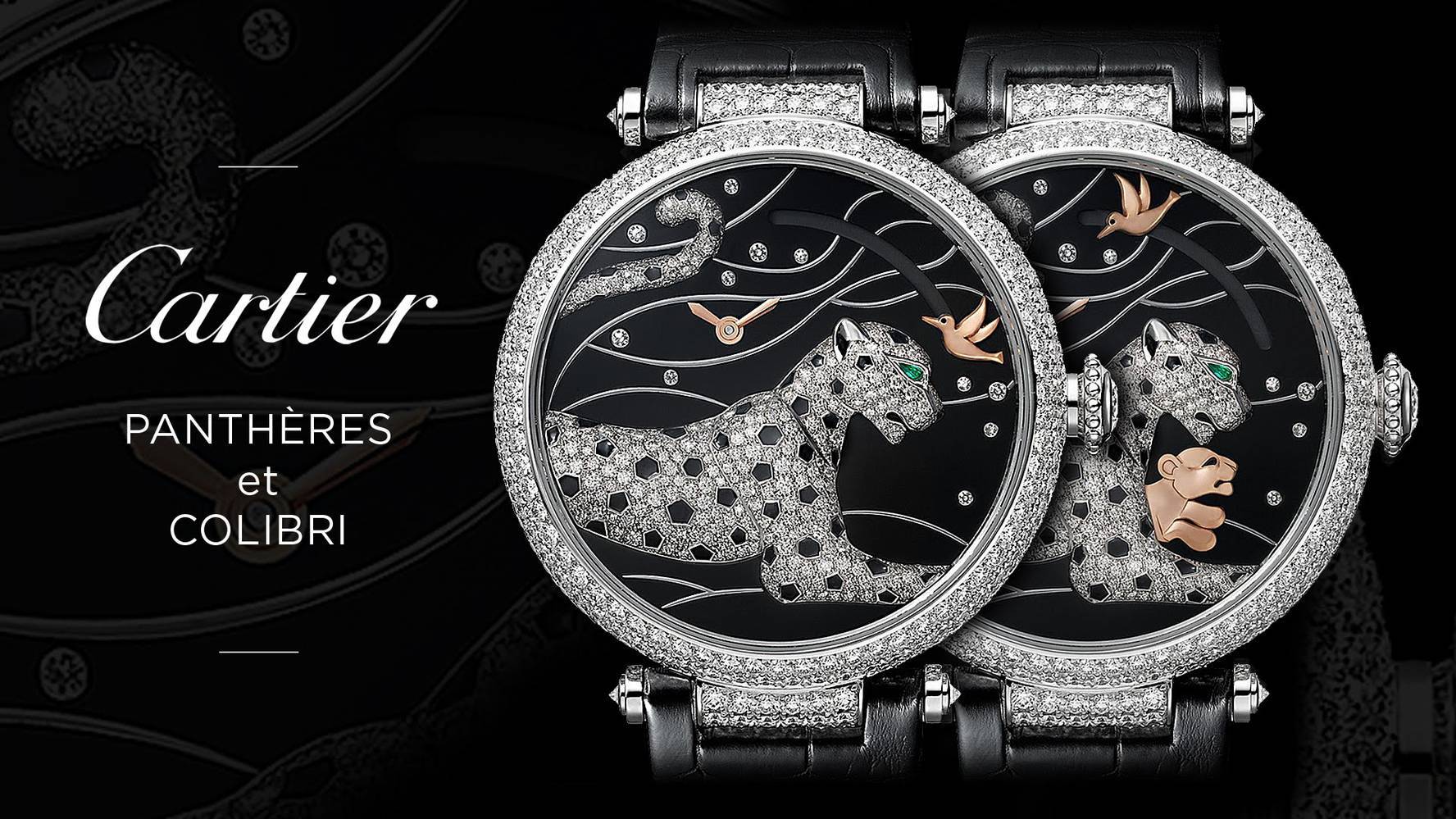 đồng hồ Cartier đính đá mẫu Panthères et Colibri