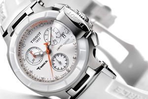 Đồng hồ nữ Tissot đẹp T-Race Danica Patrick có kính lồi ở ô hiển thị ngày