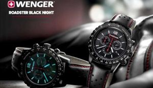 Đồng hồ Thụy Sỹ dây da Wenger Roadster Black Night