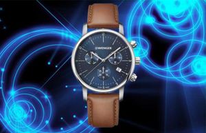 đồng hồ wenger chronograph dây da urban classic