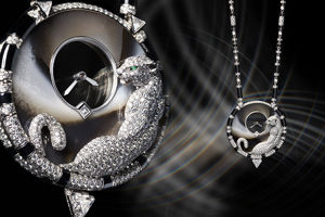 đồng hồ Cartier đính đáPanthere Mysterieuse Pendant đính đá