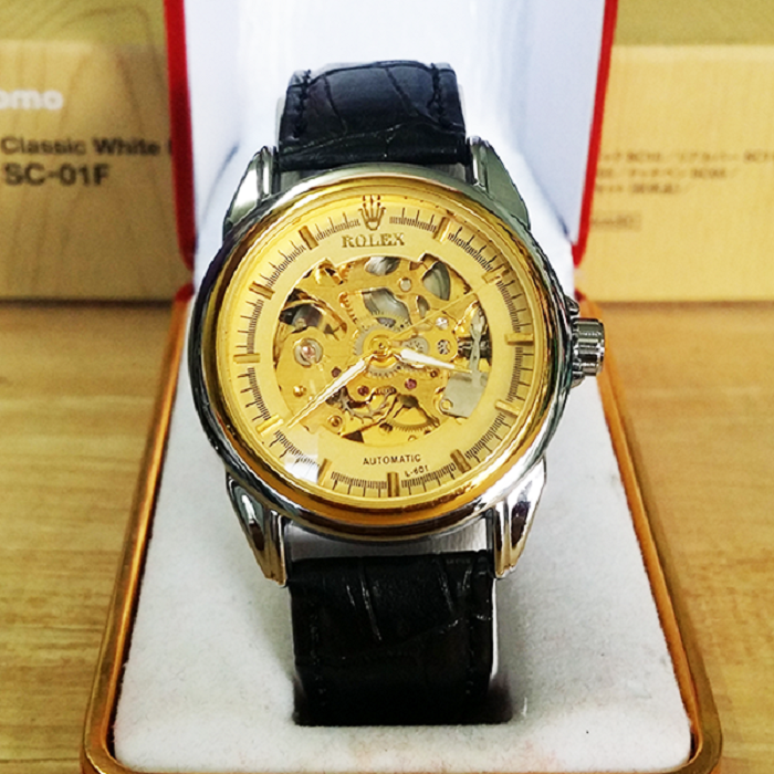 Đồng hồ cơ Rolex lộ máy giả