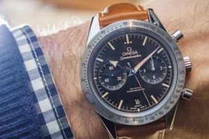 đồng hồ cơ dây da nhà omega