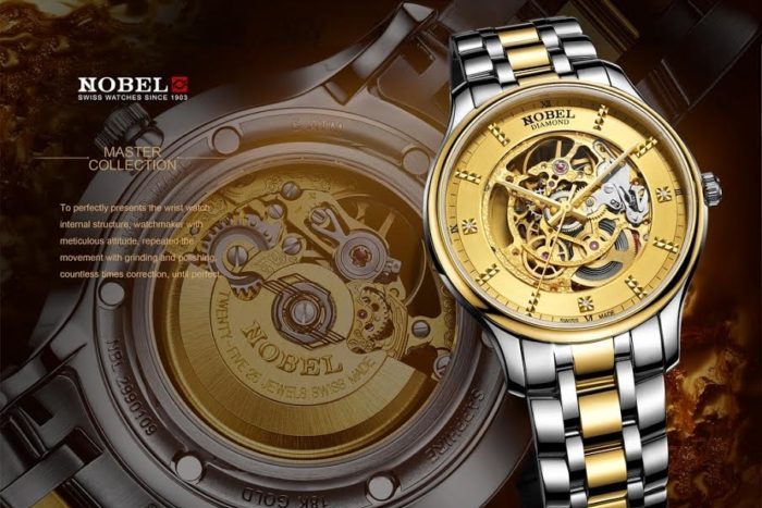 đồng hồ cơ lộ máy dây kim loại