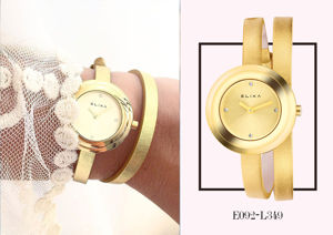 đồng hồ nữ mạ vàng Elixa