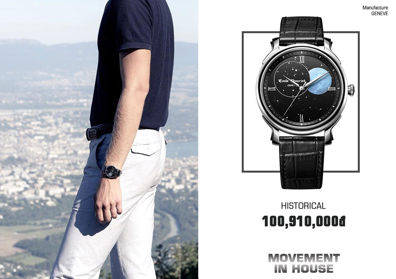 Đồng hồ đeo tay cao cấp Thụy Sỹ Emile chouriet