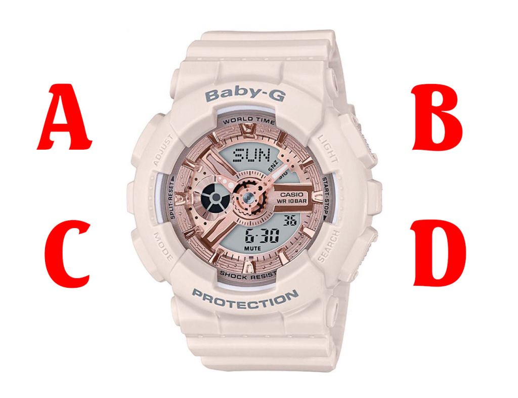 Cách chỉnh đồng hồ Casio Baby G