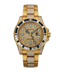 Rolex Yellow Gold GMT-Master II 116758SA pave Oyster Bracelet 40Rolex Yellow Gold GMT-Master II 116758SA pave Oyster Bracelet 40