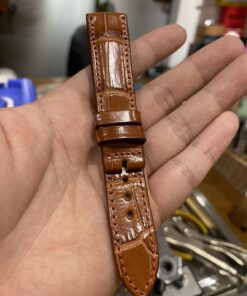 Dây đồng hồ da cá sấu màu nâu size từ 20 - 22 - CS008Dây đồng hồ da cá sấu màu nâu size từ 20 - 22 - CS008