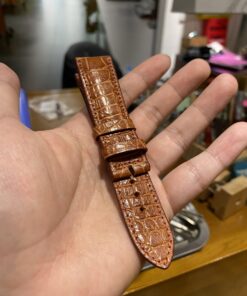 Dây đồng hồ da cá sấu màu nâu size từ 20 - 22  - CS0016Dây đồng hồ da cá sấu màu nâu size từ 20 - 22 - CS0016