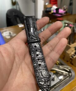 Dây đồng hồ da cá sấu màu đen size từ 20 - 22 - CS0018Dây đồng hồ da cá sấu màu đen size từ 20 - 22 - CS0018