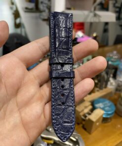 Dây đồng hồ da cá sấu màu xanh size từ 20 - 22 - CS0011Dây đồng hồ da cá sấu màu xanh size từ 20 - 22 - CS0011