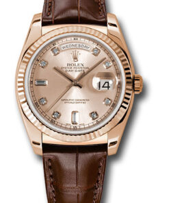 Đồng hồ Rolex 118135 pdl - Day-Date 36 Pink Gold - Fluted Bezel - LeatherĐồng hồ Rolex 118135 pdl - Day-Date 36 Pink Gold - Fluted Bezel - Leather