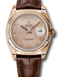 Đồng hồ Rolex 118135 prl - Day-Date 36 Pink Gold - Fluted Bezel - LeatherĐồng hồ Rolex 118135 prl - Day-Date 36 Pink Gold - Fluted Bezel - Leather