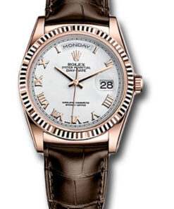 Đồng hồ Rolex 118135 wrbr - Day-Date 36 Pink Gold - Fluted Bezel - LeatherĐồng hồ Rolex 118135 wrbr - Day-Date 36 Pink Gold - Fluted Bezel - Leather