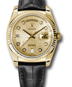 Đồng hồ Rolex 118138 chjdl - Day-Date 36 Yellow Gold - Fluted Bezel - LeatherĐồng hồ Rolex 118138 chjdl - Day-Date 36 Yellow Gold - Fluted Bezel - Leather