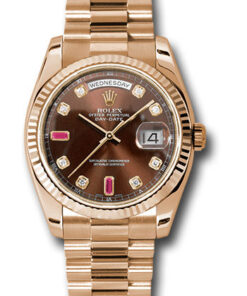 Đồng hồ Rolex 118235 chodrp - Day-Date 36 Pink Gold - Fluted Bezel - PresidentĐồng hồ Rolex 118235 chodrp - Day-Date 36 Pink Gold - Fluted Bezel - President