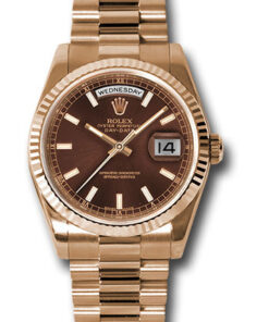 Đồng hồ Rolex 118235 choip - Day-Date 36 Pink Gold - Fluted Bezel - PresidentĐồng hồ Rolex 118235 choip - Day-Date 36 Pink Gold - Fluted Bezel - President