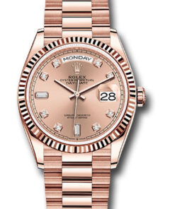 Đồng hồ Rolex 128235 rodp - Day-Date 36 Everose Gold - Fluted Bezel - PresidentĐồng hồ Rolex 128235 rodp - Day-Date 36 Everose Gold - Fluted Bezel - President
