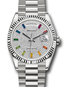 Đồng hồ Rolex 128239 dprsp - Day-Date 36 White Gold - Fluted Bezel - PresidentĐồng hồ Rolex 128239 dprsp - Day-Date 36 White Gold - Fluted Bezel - President