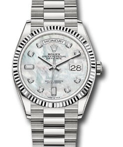 Đồng hồ Rolex 128239 mdp - Day-Date 36 White Gold - Fluted Bezel - PresidentĐồng hồ Rolex 128239 mdp - Day-Date 36 White Gold - Fluted Bezel - President
