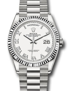 Đồng hồ Rolex 128239 wrp - Day-Date 36 White Gold - Fluted Bezel - PresidentĐồng hồ Rolex 128239 wrp - Day-Date 36 White Gold - Fluted Bezel - President