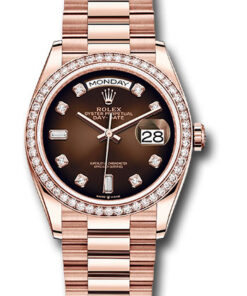 Đồng hồ Rolex 128345RBR brodp - Day-Date 36 Everose Gold - 52 Dia Bezel - PresidentĐồng hồ Rolex 128345RBR brodp - Day-Date 36 Everose Gold - 52 Dia Bezel - President