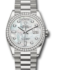 Đồng hồ Rolex 128349RBR mdp - Day-Date 36 White Gold - 52 Dia Bezel - PresidentĐồng hồ Rolex 128349RBR mdp - Day-Date 36 White Gold - 52 Dia Bezel - President