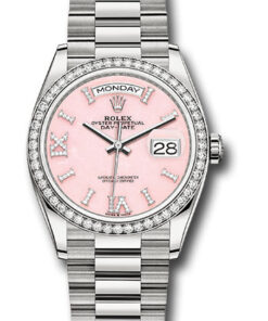 Đồng hồ Rolex 128349RBR podhmp - Day-Date 36 White Gold - 52 Dia Bezel - PresidentĐồng hồ Rolex 128349RBR podhmp - Day-Date 36 White Gold - 52 Dia Bezel - President