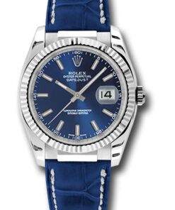 Đồng Hồ Rolex 116139 bsl - Datejust 36 White Gold - Fluted Bezel - LeatherĐồng Hồ Rolex 116139 bsl - Datejust 36 White Gold - Fluted Bezel - Leather