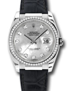 Đồng Hồ Rolex 116189 md - Datejust 36 White Gold - Diamond Bezel - LeatherĐồng Hồ Rolex 116189 md - Datejust 36 White Gold - Diamond Bezel - Leather