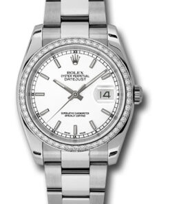 Đồng Hồ Rolex 116244 wio - Datejust 36 Steel and White Gold - Diamond Bezel - OysterĐồng Hồ Rolex 116244 wio - Datejust 36 Steel and White Gold - Diamond Bezel - Oyster