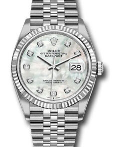 Đồng Hồ Rolex 126234 mdj - Datejust 36 Steel and White Gold - Fluted Bezel - JubileeĐồng Hồ Rolex 126234 mdj - Datejust 36 Steel and White Gold - Fluted Bezel - Jubilee