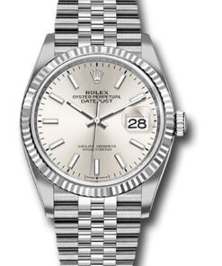 Đồng Hồ Rolex 126234 sij - Datejust 36 Steel and White Gold - Fluted Bezel - JubileeĐồng Hồ Rolex 126234 sij - Datejust 36 Steel and White Gold - Fluted Bezel - Jubilee