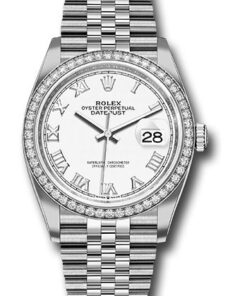 Đồng Hồ Rolex 126284RBR wrj - Datejust 36 Steel and White Gold - Diamond Bezel - JubileeĐồng Hồ Rolex 126284RBR wrj - Datejust 36 Steel and White Gold - Diamond Bezel - Jubilee