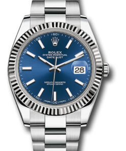 Đồng Hồ Rolex 126334 blio - Datejust 41 Steel and White Gold - Fluted Bezel - Oyster126334blio-1