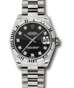 Đồng Hồ Rolex 178279 bkdp - Datejust 31 White Gold - Fluted Bezel - PresidentĐồng Hồ Rolex 178279 bkdp - Datejust 31 White Gold - Fluted Bezel - President