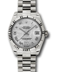 Đồng Hồ Rolex 178279 mdrp - Datejust 31 White Gold - Fluted Bezel - PresidentĐồng Hồ Rolex 178279 mdrp - Datejust 31 White Gold - Fluted Bezel - President