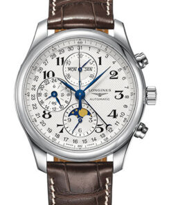 Đồng Hồ Longines L2.773.4.78.3 - Master Collection 42 mm - Moon Phase Chronograph - Steel - Alligator StrapĐồng Hồ Longines L2.773.4.78.3 - Master Collection 42 mm - Moon Phase Chronograph - Steel - Alligator Strap