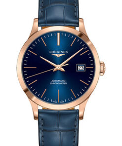 Đồng Hồ Longines L2.820.8.92.2 - Record collection 38.5 mm - Pink Gold - Alligator StrapĐồng Hồ Longines L2.820.8.92.2 - Record collection 38.5 mm - Pink Gold - Alligator Strap