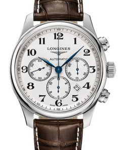 Đồng Hồ Longines L2.859.4.78.3 - Master Collection 44 mm - Chronograph - Steel - Alligator StrapĐồng Hồ Longines L2.859.4.78.3 - Master Collection 44 mm - Chronograph - Steel - Alligator Strap