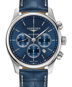 Đồng Hồ Longines L2.859.4.92.0 - Master Collection 44 mm - Chronograph - Steel - Alligator StrapĐồng Hồ Longines L2.859.4.92.0 - Master Collection 44 mm - Chronograph - Steel - Alligator Strap