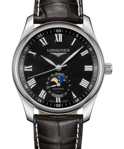 Đồng Hồ Longines L2.909.4.51.7 - Master Collection 40 mm - Moon Phase - Steel - Alligator StrapĐồng Hồ Longines L2.909.4.51.7 - Master Collection 40 mm - Moon Phase - Steel - Alligator Strap