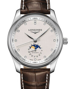 Đồng Hồ Longines L2.909.4.77.3 - Master Collection 40 mm - Moon Phase - Steel - Alligator StrapĐồng Hồ Longines L2.909.4.77.3 - Master Collection 40 mm - Moon Phase - Steel - Alligator Strap