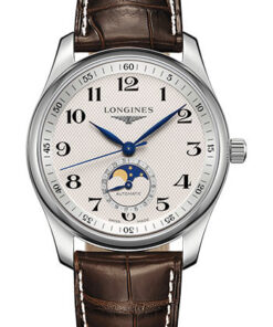 Đồng Hồ Longines L2.909.4.78.3 - Master Collection 40 mm - Moon Phase - Steel - Alligator StrapĐồng Hồ Longines L2.909.4.78.3 - Master Collection 40 mm - Moon Phase - Steel - Alligator Strap
