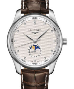 Đồng Hồ Longines L2.919.4.77.3 - Master Collection 42 mm - Moon Phase - Steel - Alligator StrapĐồng Hồ Longines L2.919.4.77.3 - Master Collection 42 mm - Moon Phase - Steel - Alligator Strap