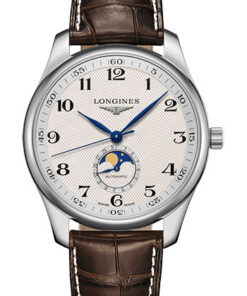 Đồng Hồ Longines L2.919.4.78.3 - Master Collection 42 mm - Moon Phase - Steel - Alligator StrapĐồng Hồ Longines L2.919.4.78.3 - Master Collection 42 mm - Moon Phase - Steel - Alligator Strap
