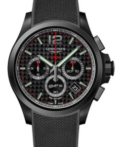 Đồng Hồ Longines L3.717.2.66.9 - Conquest V.H.P. 42 mm - Black PVD - Rubber StrapĐồng Hồ Longines L3.717.2.66.9 - Conquest V.H.P. 42 mm - Black PVD - Rubber Strap