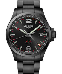 Đồng Hồ Longines L3.728.2.56.6 - Conquest V.H.P. GMT 43 mm - Black PVD - BraceletĐồng Hồ Longines L3.728.2.56.6 - Conquest V.H.P. GMT 43 mm - Black PVD - Bracelet