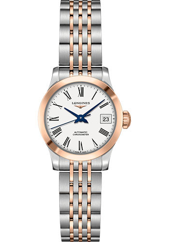 Đồng Hồ Longines L2.320.5.11.7 - Record collection 26 mm - Steel And Pink Gold Cap 200 - Bracelet 3 Đồng Hồ Longines L2.320.5.11.7 - Record collection 26 mm - Steel And Pink Gold Cap 200 - Bracelet